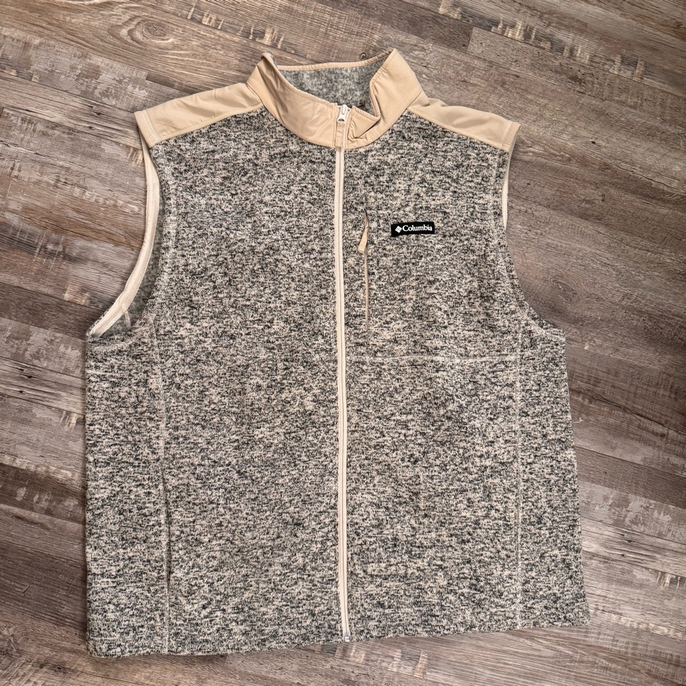 Columbia Sportswear Fleece Vest Men’s XXL Full Zip Neutral Heather